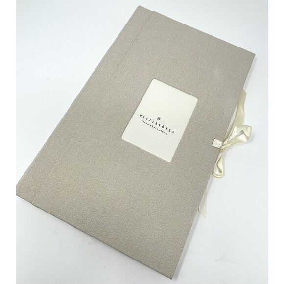Pottery Barn Photo Picture Memory Book Album Linen Beige  Scrapbook 8.5x14.5” - Picture 1 of 11